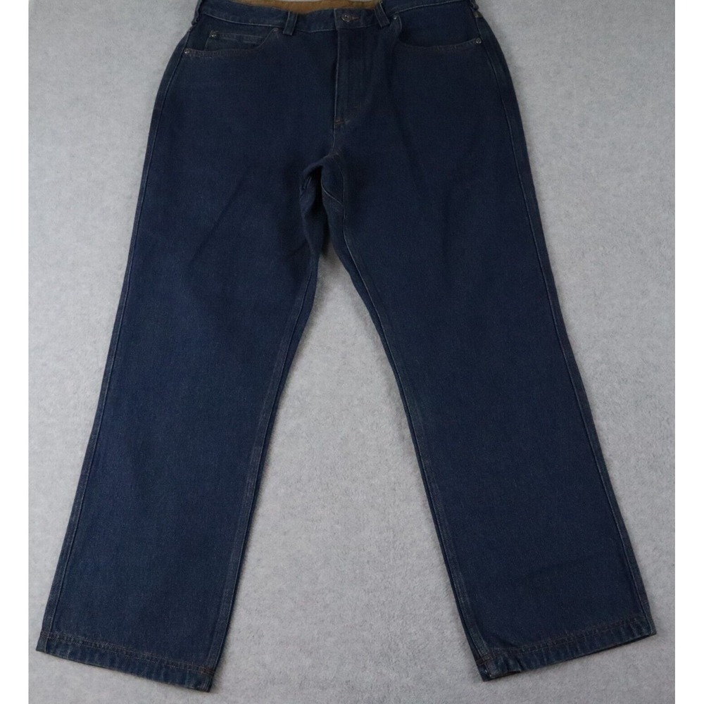 Duluth Trading‎ Jeans Mens 40x30 Straight Leg 5-Pocket Cotton Denim Dark Blue
